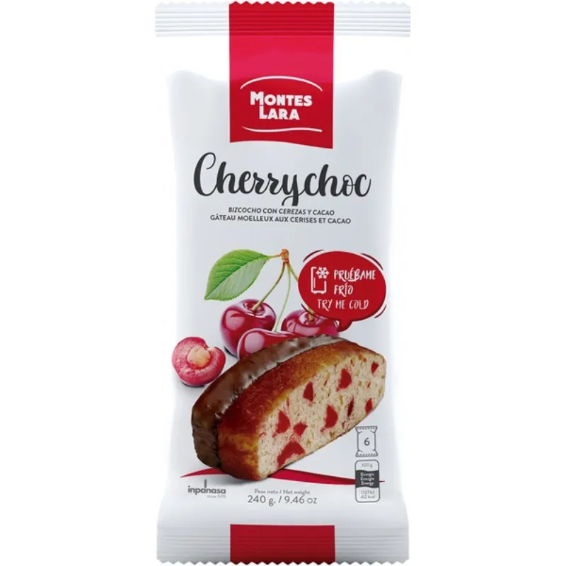 Bizcocho con Cerezas y Cacao Cherrychoc Montes Lara 