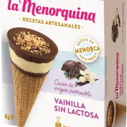 Caja de Helado Cono Vainilla sin lactosa Menorquina 