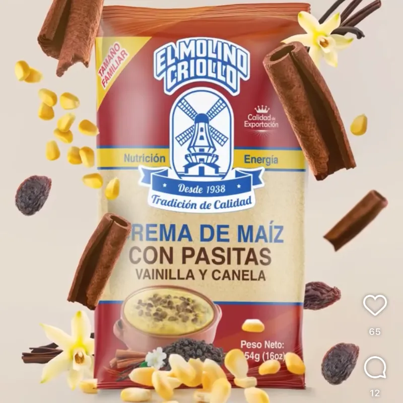 Crema de Maíz con Pasitas, Vainilla y Canela El molino criollo