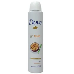 Dove desodorante spray Go fresh passion fruit.