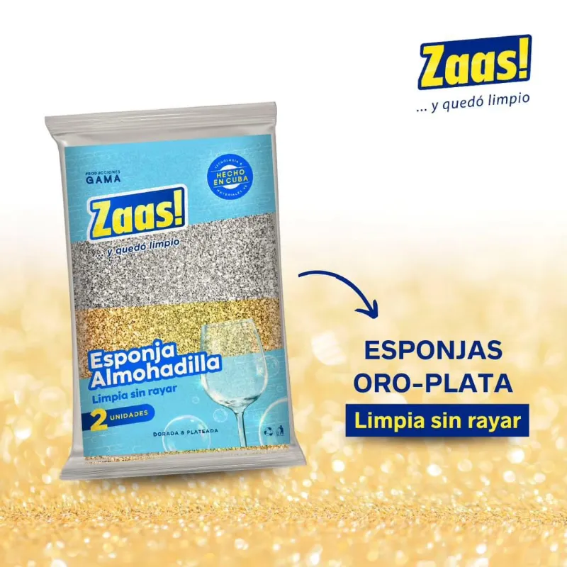 Esponja Almohadilla Oro-Plata Zaas! 