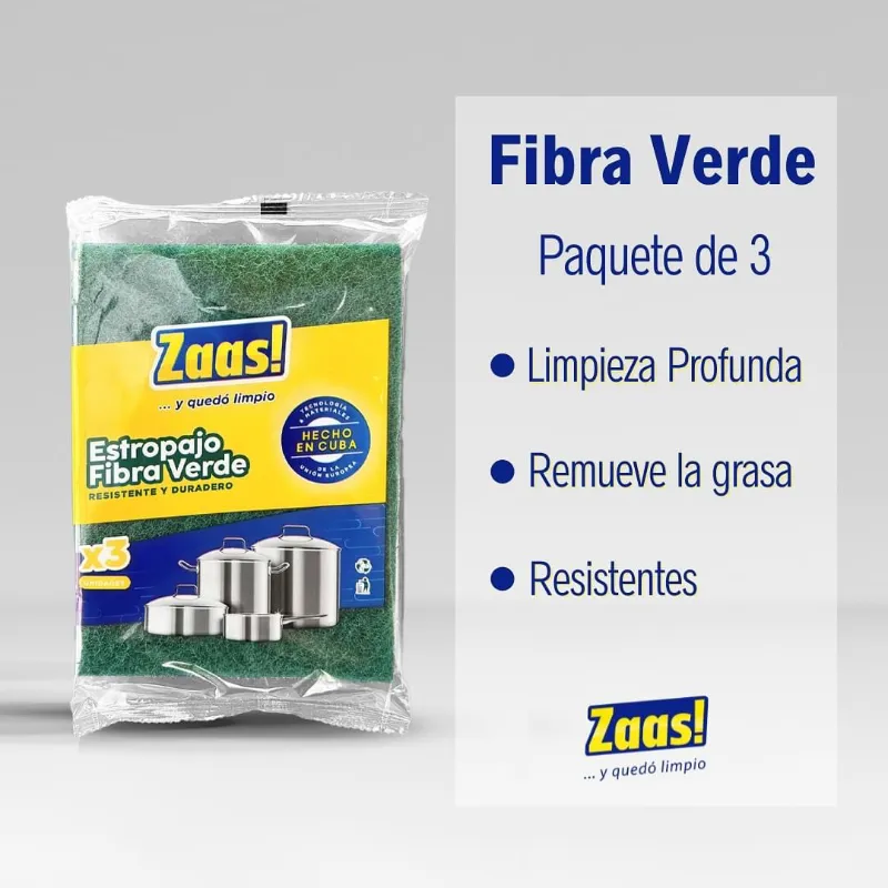 Estropajo fibra verde Zaas! 