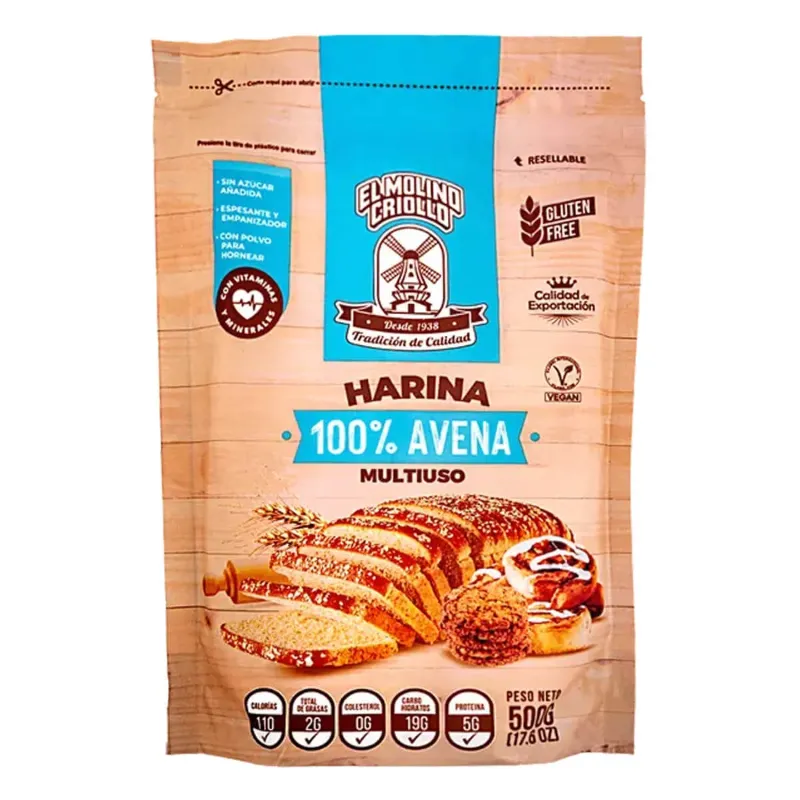 Harina 100% de Avena Multiuso El molino criollo