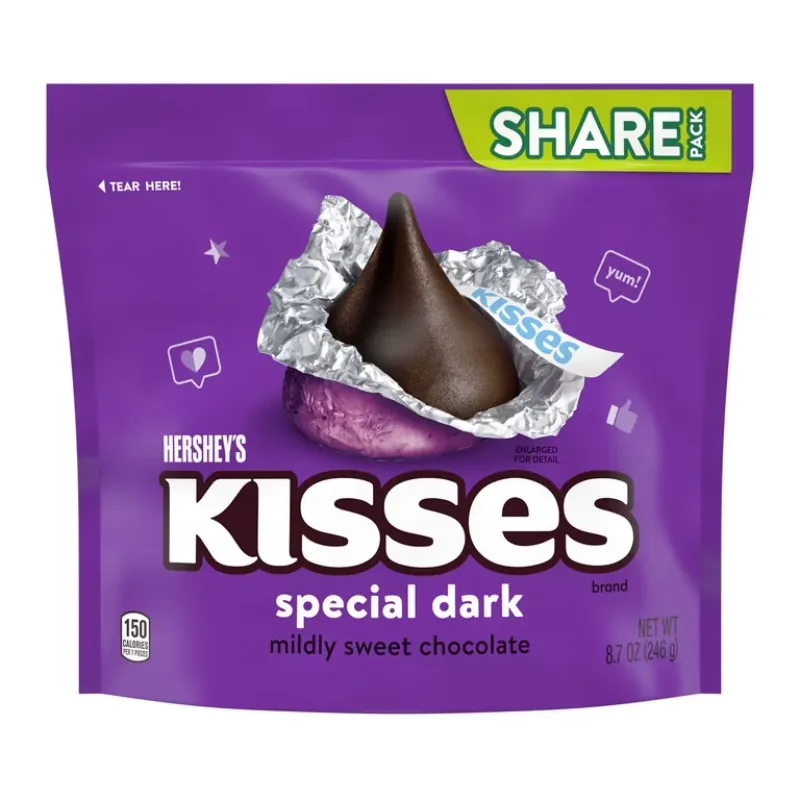 Hershey's Kisses Caramelos de Chocolate Oscuro Ligeramente Dulce