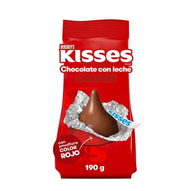 Hershey’s Kisses Chocolate con Leche Colors Rojo