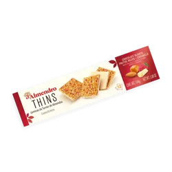 Láminas Thins Turrón Almendra Chocolate Blanco, Frutos Rojos y Caramelo El Almendro 