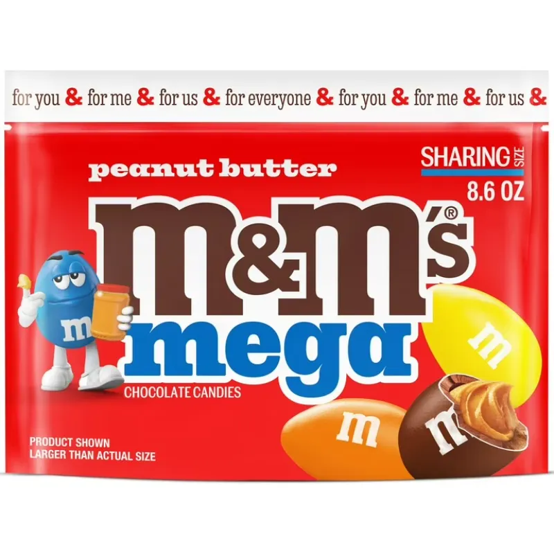 M&M's Mega Caramelos de Chocolate con Mantequilla de Maní