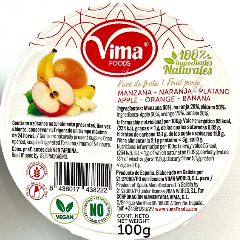 Puré de Fruta Vima 