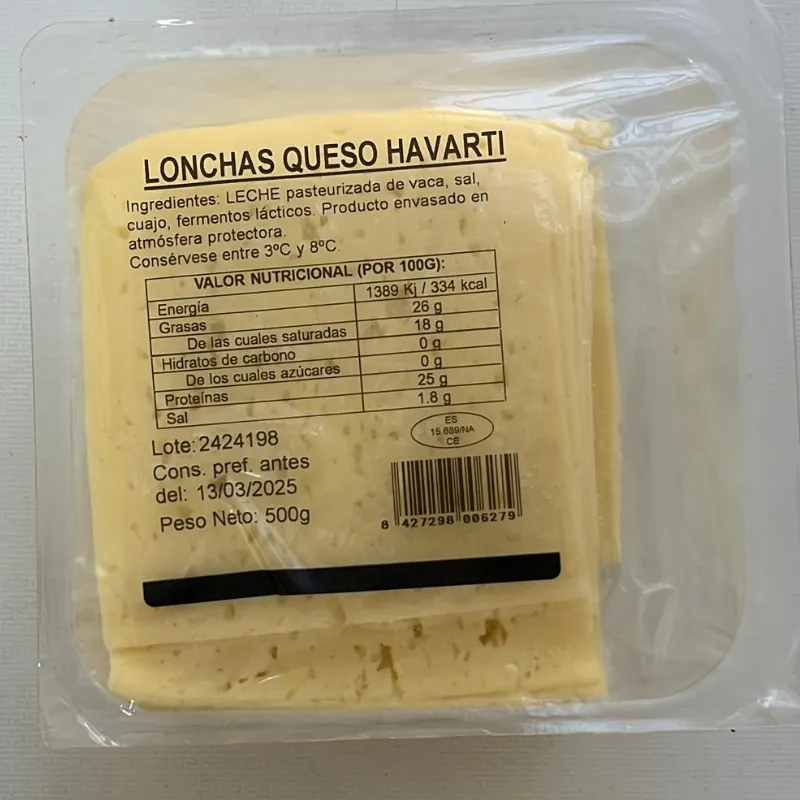 Queso Lonchado Havarti 