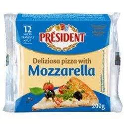 Queso mozzarella President special pizza 