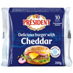 Queso para hamburguesa Cheedar President 