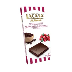 Tableta Chocolate Negro con Arándanos Lacasa 