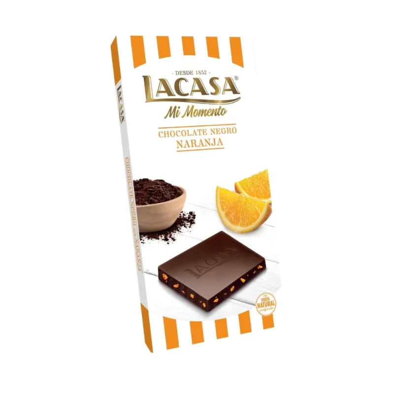 Tableta de Chocolate Negro con Naranja 