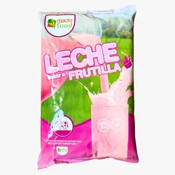 Leche sabor a Frutilla macro food 