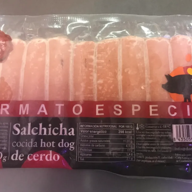 Salchicha hot dog de cerdo 