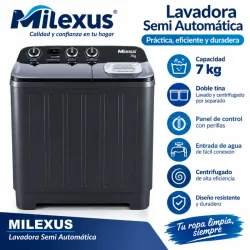 Lavadora Milexus Semiautomatica 7 kg