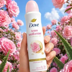Desodorante Dove de Aerosol Rosa y Aloe Vera