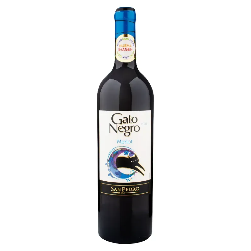 Vino Tinto Cabernet Sauvignon Merlot Gato Negro