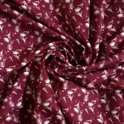 cálico rojo vino florecitas
