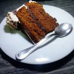 CAKE DE NATA 22CM ,GANACHE DE CHOCOLATE SEMIAMARGO SABOR VAINILLA 