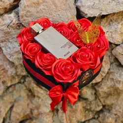 Cesta de rosas + perfume
