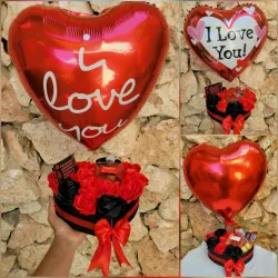 Cesta con rosas y perfume😍♥️