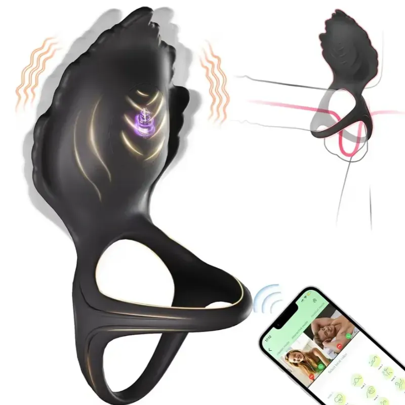 ‼️Anillo de Pene Vibrador de Triángulo Dorado‼️S(5)