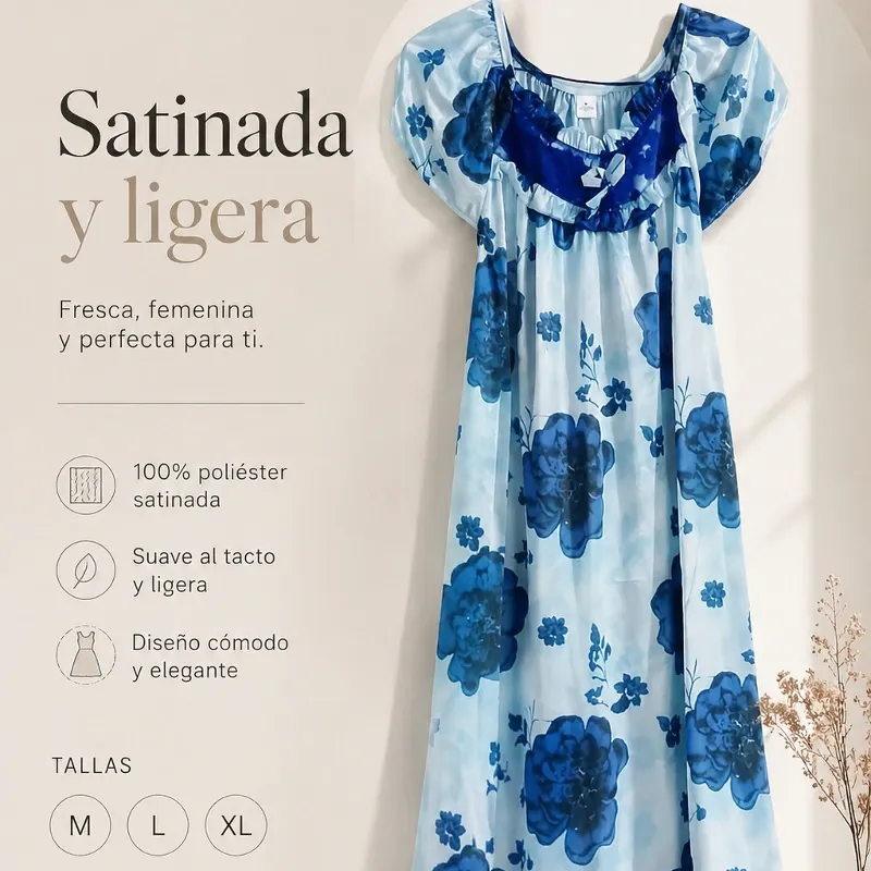 Bata de casa satinada
