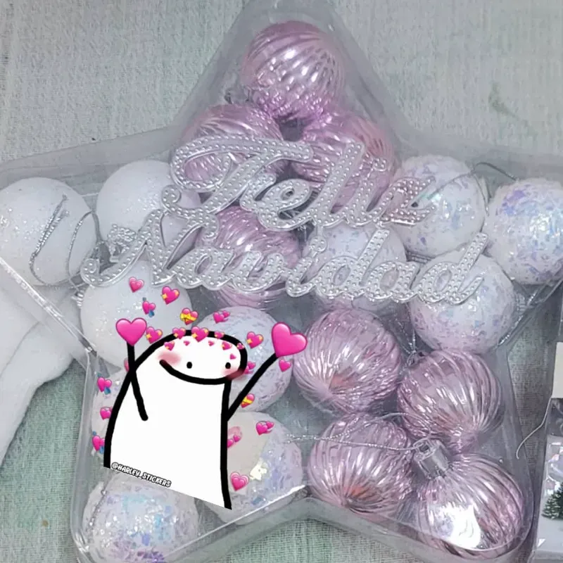‼️Estuche de 18 bolas de navidad + enganche de feliz navidad‼️ 