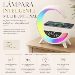 ‼️Lámpara inteligente multifuncional en forma de G con cargador inalámbrico y altavoz Bluetooth (Grande)‼️