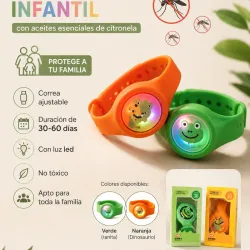 Pulsera REPELENTE de mosquitos INFANTIL con aceites esenciales de citronela
