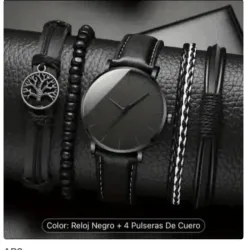 ‼️Reloj negro + manillas‼️
