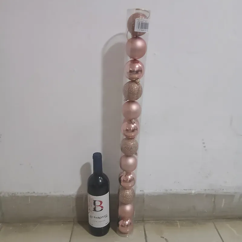 Set de 12 bolas de navidad (Rosa viejo)