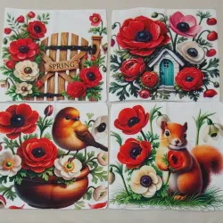 ‼️Set de 4 forros de cojines‼️ 🐿  🌷 🏡 