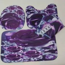 ‼️Set de baño‼️ Flores moradas.