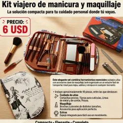 Set de cartuchera de manicure y maquillaje.