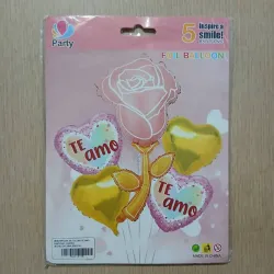 ‼️Set de globos de 5 piezas Te amo- rosa rosada ‼️