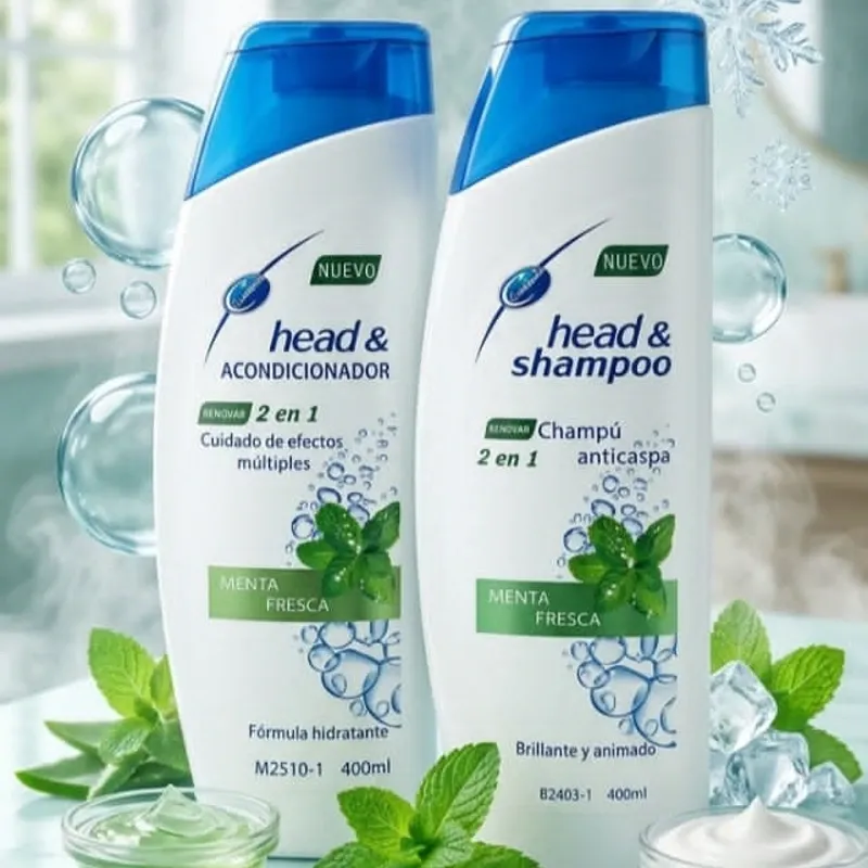 Set de shampoo + acondicionador anticaspa olor a menta