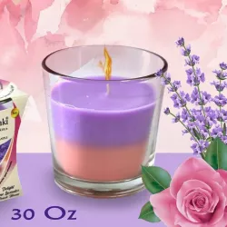 ‼️Vela aromática  de rosa, lavanda y Durazno‼️