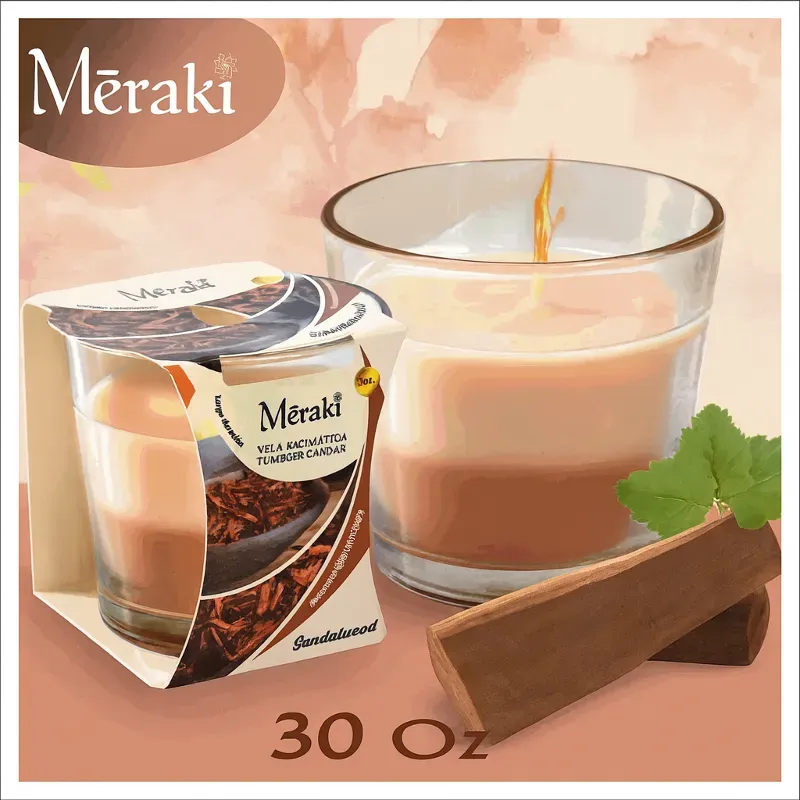 ‼️Vela aromática Meraki de sándalo ‼️ 3oz