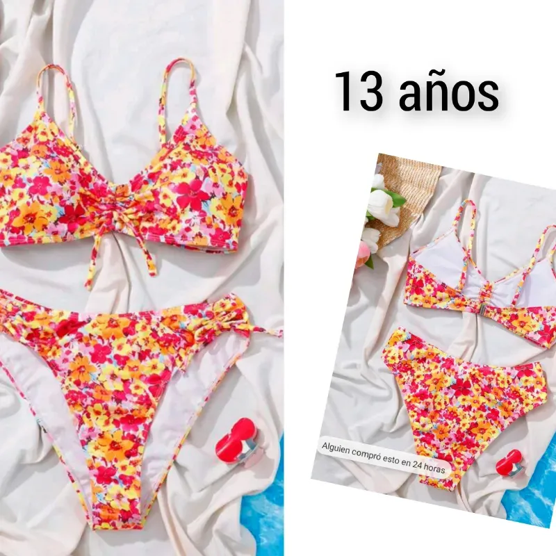 Bikini niña floreado