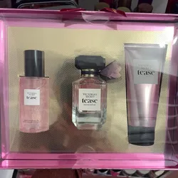 Set de perfume,colonia(shimmer),crema corporal (tease)