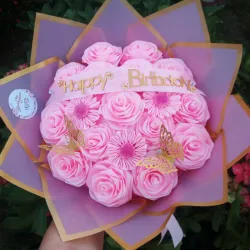 Ramo de 15 rosas con margaritas