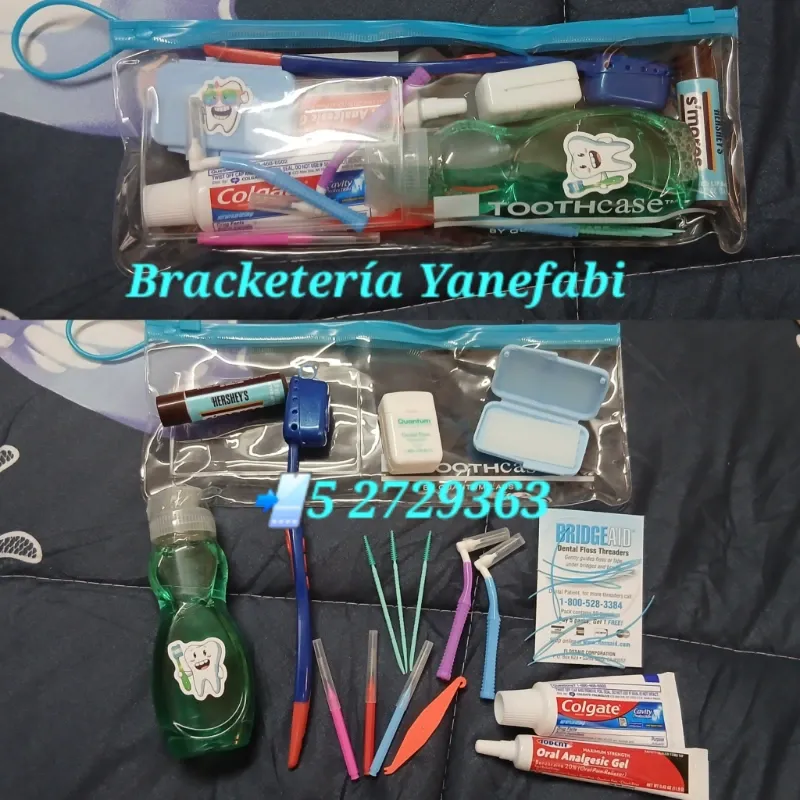 🔥😁 ¡EL KIT QUE TODA PERSONA CON BRACKETS NECESITA! 😁🔥 ✨ Olvídate del dolor, la incomodidad y la mala higiene con este SÚPER KIT ORTODÓNCICO COMPLETO ✨ 💥 Incluye TODO para cuidar tu sonrisa: ✅ Cera para rozaduras y peladuras ✅ 5 cepillos interdentales ✅ 2 cepillos intraorales ✅ Pasta dental Colgate ✅ Analgésico oral con anestesia ✅ Hilo dental + enhebrador ✅ Cepillo dental con tapa ✅ Enjuague bucal premium ✅ Bálsamos labiales deliciosos 🍫🥤 sabores chocolate Hershey’s y Pepsi ✅ Colocador de ligas ✅ Cartera portátil para llevarlo a todas partes 🎒✨ 💙 Ideal para la escuela, trabajo, viajes o usar todos los días. 🚨 ¡SÚPER PROMOCIÓN POR TIEMPO LIMITADO! 🚨 📲 Pídelo HOY y lleva tu limpieza dental al siguiente nivel. 🔥 Cómodo • Práctico • Completo • Irresistible 🔥