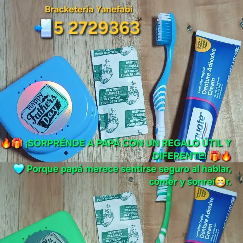 🔥👔🎁 ¡EL REGALO PERFECTO PARA PAPÁ ESTE DÍA DEL PADRE! 🎁👔🔥 COMBO DE PEGAMENTO PARA DENTADURA POSTIZA💥 CONSÍENTE A PAPÁ CON ESTE COMBO ESPECIAL 💥 ✅ Pegamento para fijar prótesis dental a la encía tipo Fixodent Equate ✅ Cajita para guardar la prótesis dental ✅ Cepillo dental ✅ 2 pastillas limpiadoras y blanqueadoras 🩵 Todo lo que necesita para sentirse cómodo al hablar, comer y sonreír todos los días. 🎉 Un regalo útil, diferente y que realmente va a agradecer. ⚠️ PROMOCIÓN ESPECIAL POR TIEMPO LIMITADO ⚠️ 🔥 Unidades limitadas — ¡se están yendo rápido! 🔥 📲 Haz tu pedido HOY mismo y sorprende a papá con un detalle práctico, completo e irresistible.