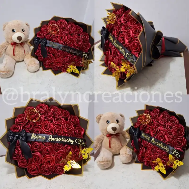 Ramo Buch贸n (40 Rosas Eternas)