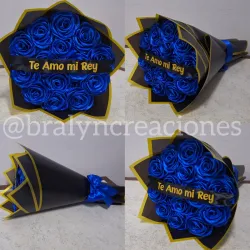 Ramo de 14 Rosas Eternas + Cinta con Frase