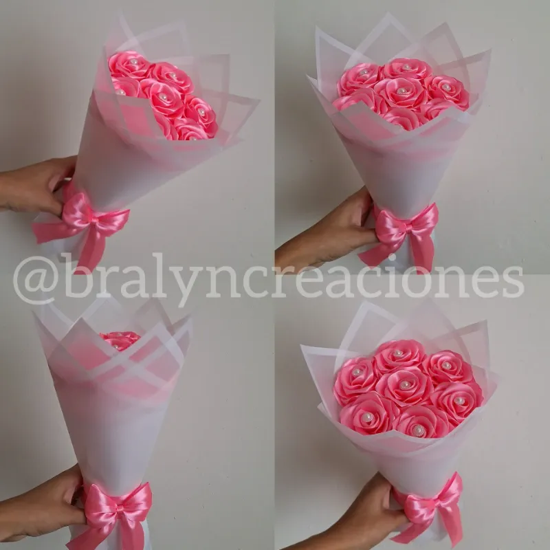 Ramo de 7 Rosas Eternas + Perlas
