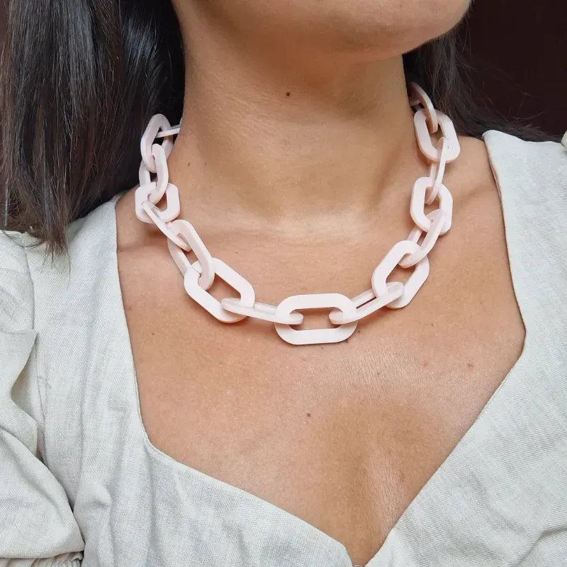 Cadena de espejuelos/Collar rosa pastel