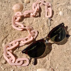 Cadena de espejuelos/Collar rosa pastel